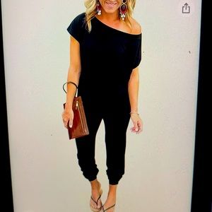 Womens Loose Solid off shoulder Romper